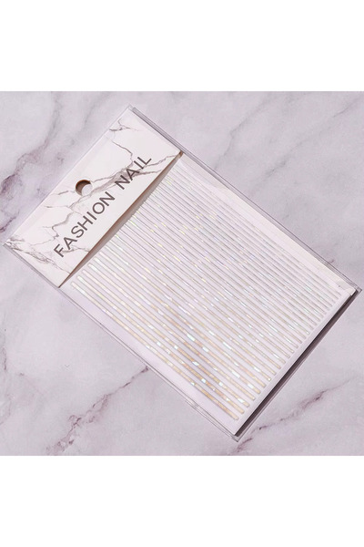 aba nails Parlak Gümüş Şerit Tırnak Sticker Şerit Tırnak Etiketi Nail Art