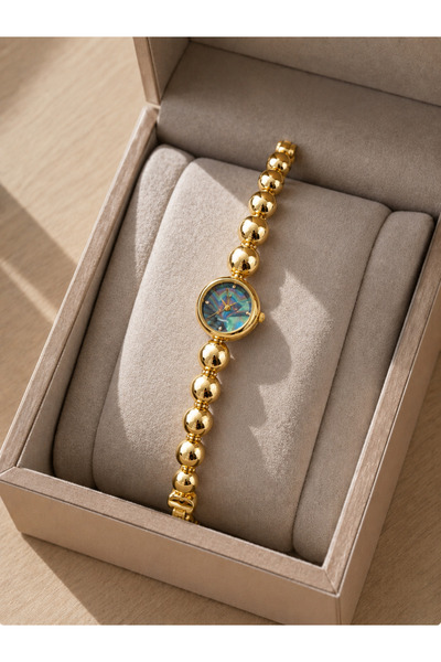 Boris Accessory Women's Wristwatch Colorfast Dial Gold & Silver Bracelet Watch