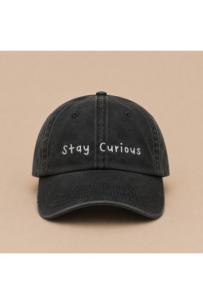 WeavedCo Stay Curious (Stay Curious) Written Vintage Washed Hat