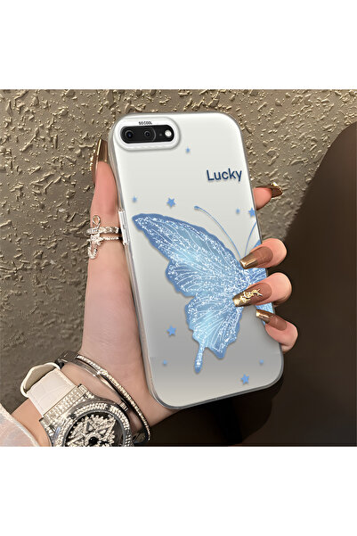 PATTERNOVA iPhone 7 Plus/8 Plus Uyumlu Nazarik Kelebek Desenli, Tam Kaplama K...