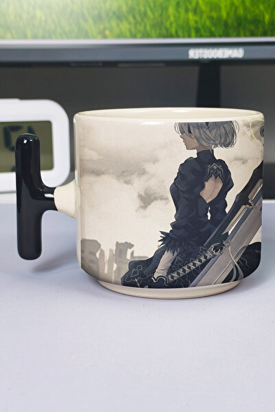 ZipZap Nier: Automata Printed Ceramic Luxury Mug (1 Piece) T-Shaped Special B...