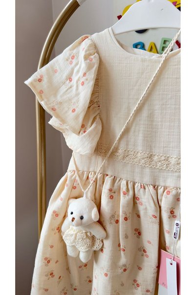 VOSVOSBABY Pink Flowered Muslin Dress