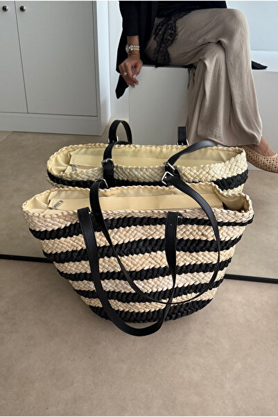 Mupa Shoes Geantă de damă din paie NEGRU