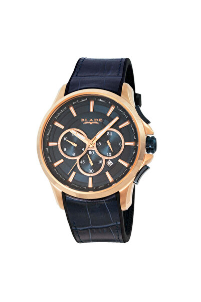 Blade Vision Night 3671 G 9 RBB SS & Leather Multifunction Men's Watch