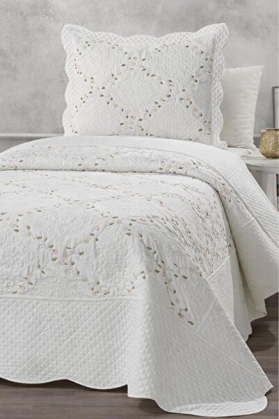 Çeyiz Diyarı Mirela Embroidered 100% Cotton Single Bedspread V1