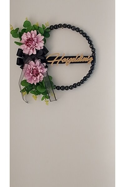 JollyShop Siyah ahşap boncuk Yıldız çiçeği kapı susu