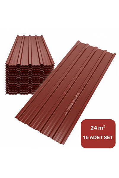 mm demir market Galvanizli Trapez Bordo Çatı Kaplama Sacı – 2 Metre (15 Adet-...