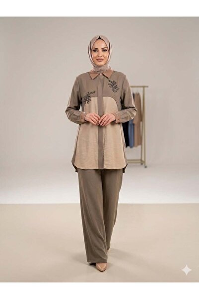 Nure Color-Transitioning Gepur Applique Pants Suit
