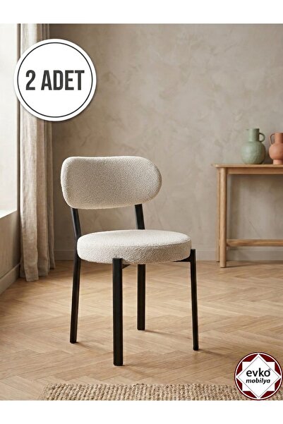 EVKO MOBİLYA Smart Sandalye, Mutfak Salon Sandalyesi, 2 Adet Sandalye, Metal ...