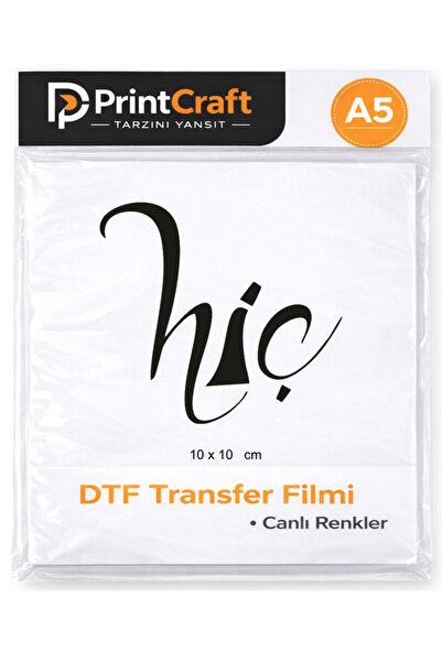 PRİNTCRAFT RENKLİ DÜŞLER ATÖLYESİ 10x10 cm Hiç Modeli Ütü ile Yapışan DTF Tra...