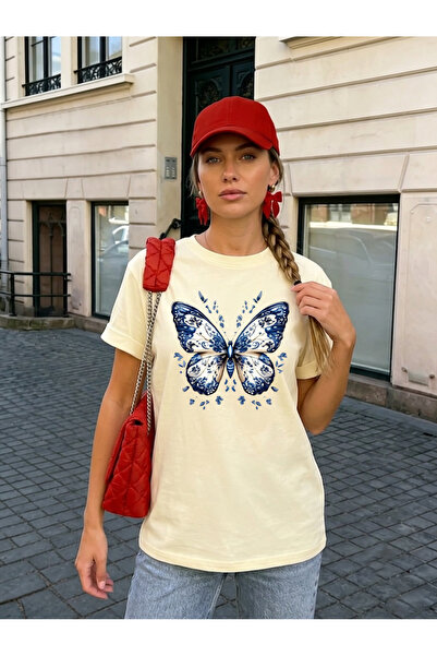 trendypassion Μπλουζάκι Unisex με σχέδιο πεταλούδας με μοτίβο