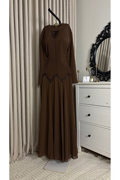 MYGROUP Retro and Geometric Embroidered Chiffon Evening Dress