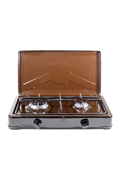 UNİBOX Portable Cooking Plate - Enameled Gas Stove, 2 Burners, 1.5 kW / 0.9 k...