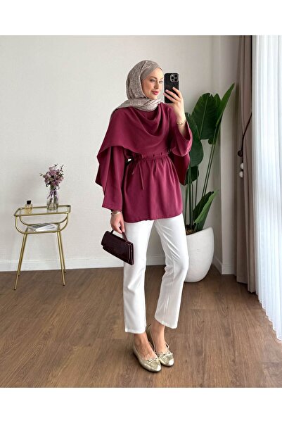 by nursel çiçek Women's Trend Premium Cape Collar Tunic