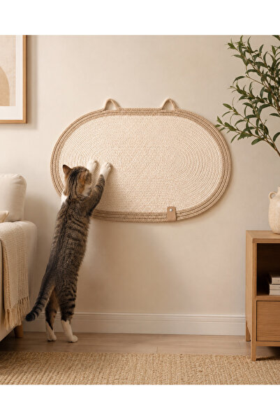 Naspar 100% Organic Jute Rope Stitched Cat Scratching Mat |   Natural, Non-Di...