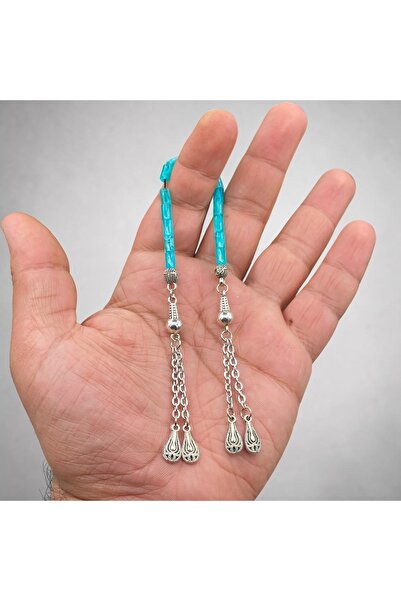 Kttesbihaksesuar 4x7 mm MİNİ ZAZA TESBİH KATELİN GÜMÜŞ KAPLAMA PÜSKÜLLÜ