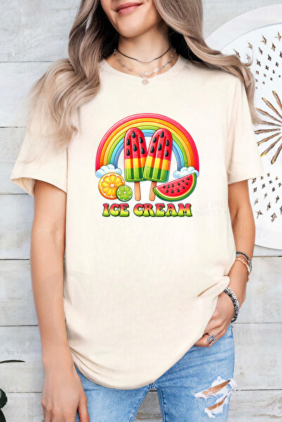 Sarah's Boutique Women's T-shirt – 100% cotton – Rainbow Popsicle