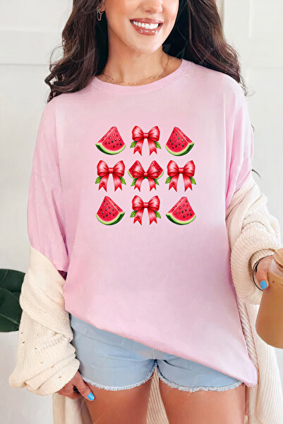 Sarah's Boutique Women's T-shirt – 100% cotton – Melon Bows