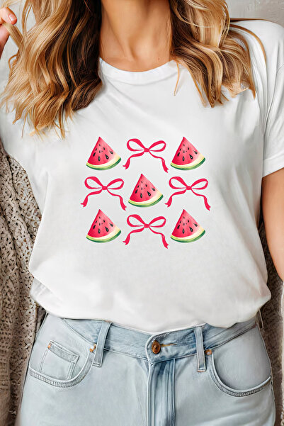 Sarah's Boutique Women's T-shirt – 100% cotton – Watermelon Bows