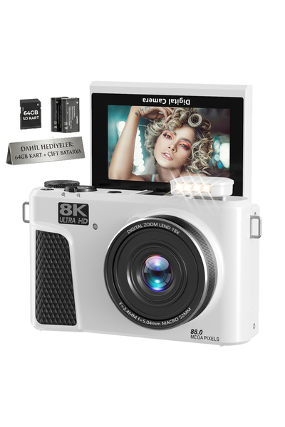 Serreha WD300-8K 88MP 8K Dijital Fotoğraf Makinesi - Vlog Kamerası 18X Zoom (...