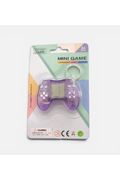 Mayavit store Mini Game Boy Tetris Şeffaf Görünümlü Mor Anahtarlık Karne Hedi...