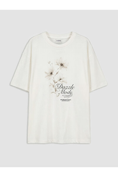 LC Waikiki تي شيرت للفتيات مطبوع عليه ياقة الدراجة من Peak New Season