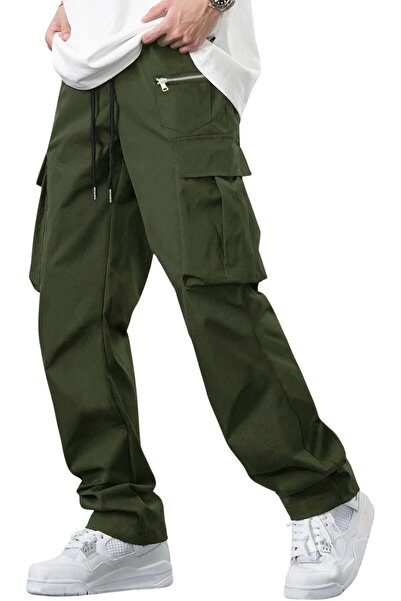 Lymio Men's Cotton Cargo Pants by Lymio, Size 2XL, Olive Green (Cargo-05-08)