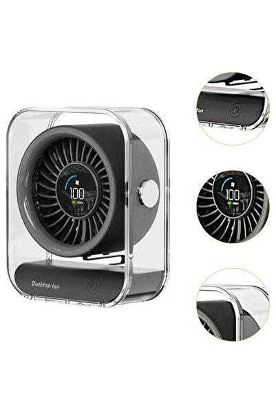 Denx 100-Speed Portable Rechargeable Desk Fan – Quiet Turbo Air Circulator wi...