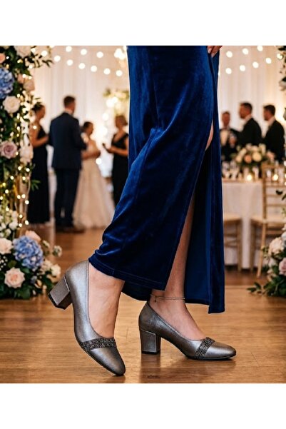 Nur Rose Pantofi de damă Platinum Stone, strălucitori, casual, anatomici, ele...