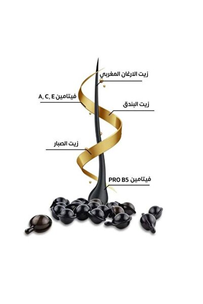 Ellips فيتامينات الشعر - للشعر الأسود واللامع مع زيت الأرغان والبندق - 50 كبسولة