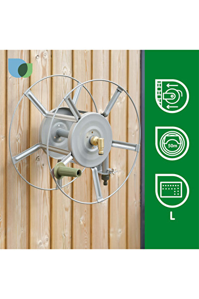 Altınkayaticaret 50 Metre Kapasiteli Duvara Monte Metal Hortum Makarası – Day...