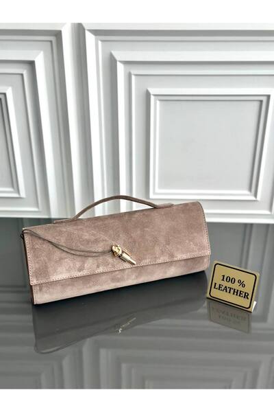 çkn sedat çakan çanta & fular & aksesuar Genuine Suede Leather Women's Hand S...