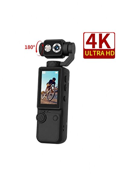 RAYLAX 4K Vlog Kamera WiFi Bağlantılı 180° Dönebilen Lensli Dijital Video Kam...