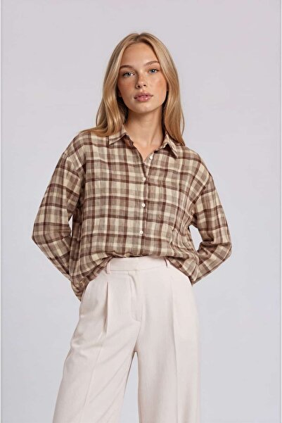 Reji Plaid Patterned Oversize Shirt