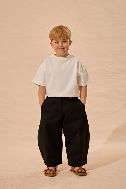 Fahhar Kids Pantaloni tip barrel negri