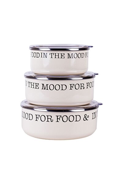 MİEN 3-Piece Vacuum Enamel Storage Container