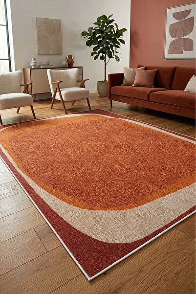 Decomia Home Dijital Kaymaz Yıkanabilir Renkli Salon Halısı Mutfak Halısı Kor...