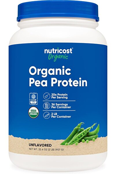 Nutricost مسحوق بروتين البازلاء العضوي المعزول (2 رطل) - بدون نكهة، عضوي معتم...