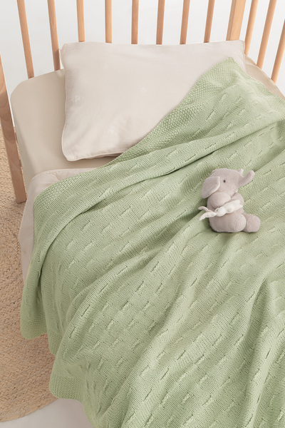 Yataş Mini Curl Triko Bebek Battaniye - Adaçayı