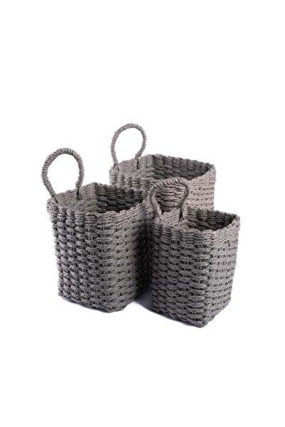 Gifts World Set of 3 Black Baskets