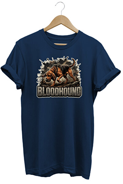 WİDİ Unisex Basset Hound Printed T-Shirt - Hunter Dogs Series Crew Neck Cotto...