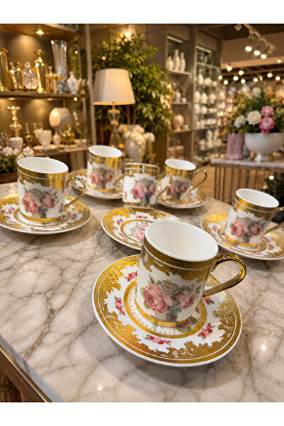 hediye Esterhomedecor 6 Person Porcelain Coffee Cup Set