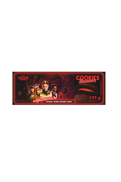Stranger Things كوكيز يومرز أبسايد داون بيري بايت بسكويت الشوكولاتة بالفراولة...