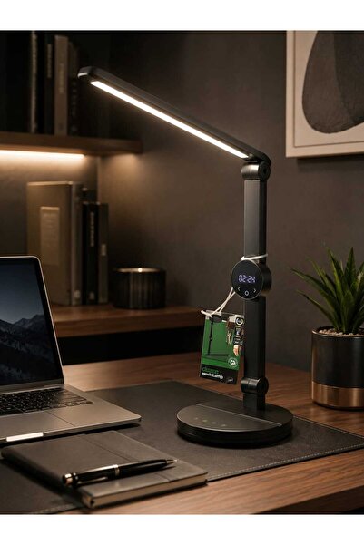 Home Λάμπα γραφείου LED με ρολόι, θερμόμετρο και φόρτιση USB-C