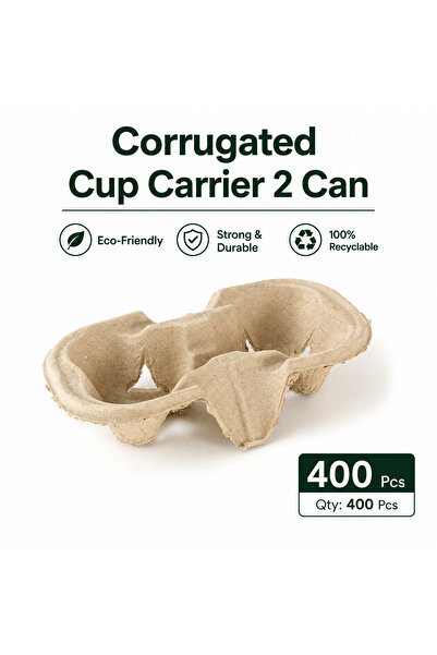 Cup علبة كرتون مموجة لـ 2 علبة - 1*400 قطعة