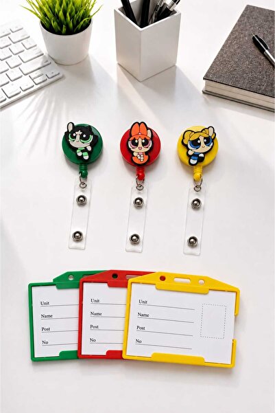 excarpin Powerpuff Girls Triple Yoyo and Card Holder Set