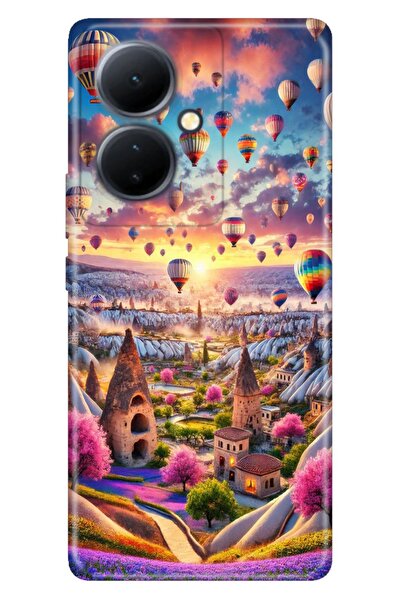 Cekuonline Vivo V29 Lite 5G Kılıf Kapadokya Ai Temalı Desenli Darbe Emici Sil...