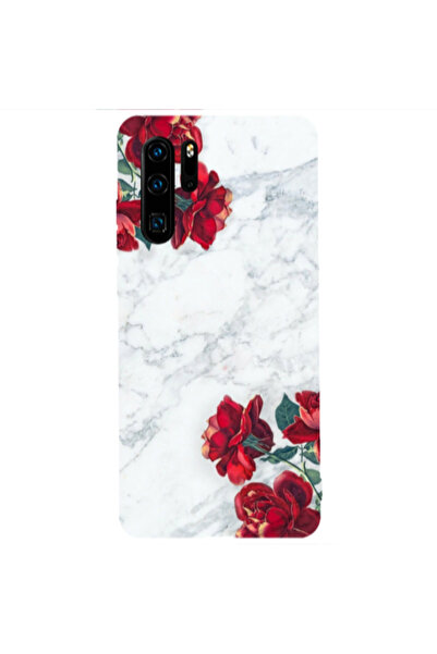 Other Huawei P30 Pro red roses marble Transparent Silicone TPU Θήκη