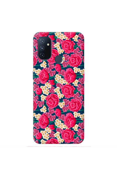Other Oneplus Nord 100 Red and pink Flowers Transparent Silicone TPU Θήκη