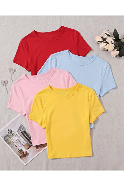 Toum Set de 4 bluze crop cu curea
